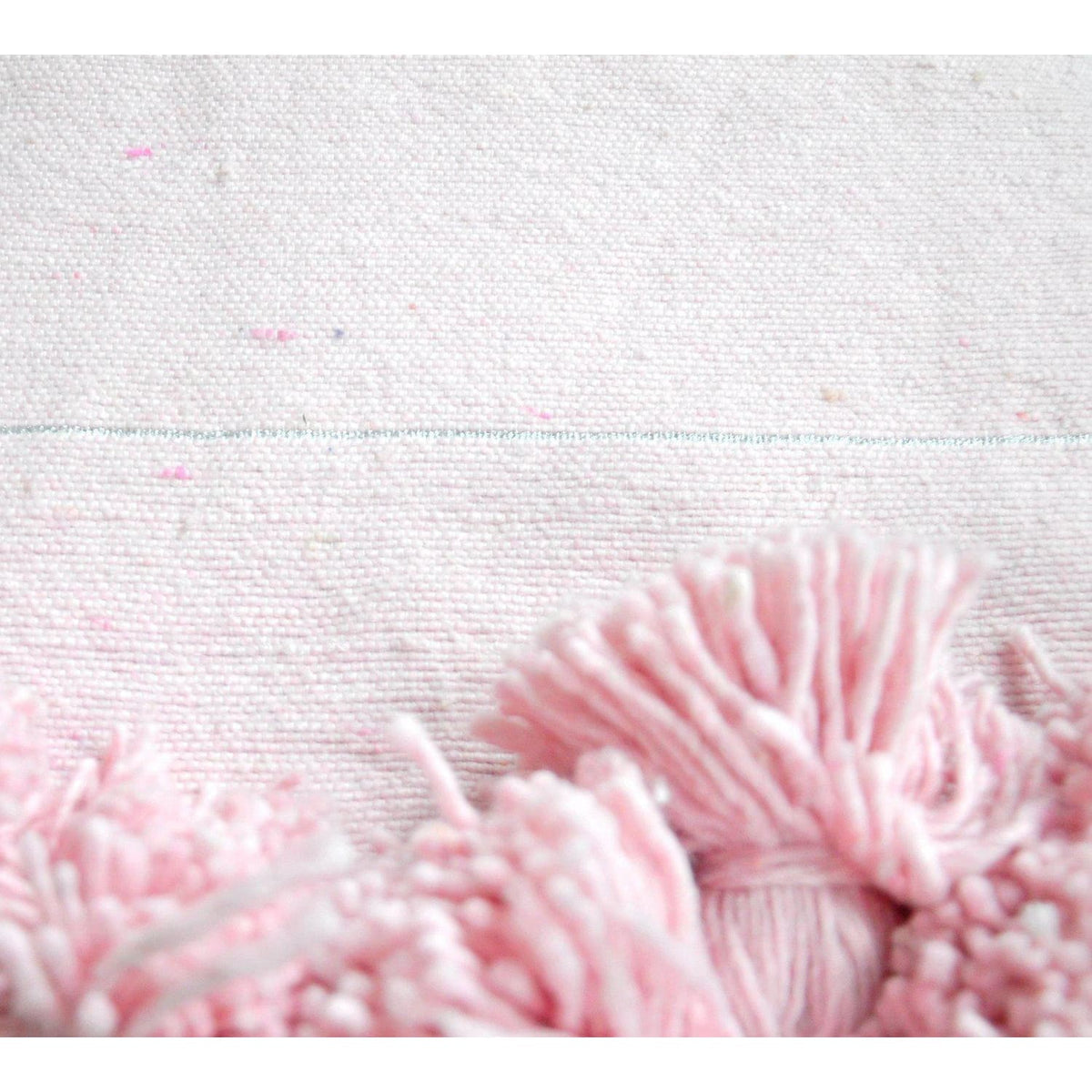 Couverture Pompon Rose et Argent - 285x200 cm